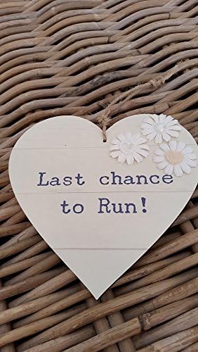 Last Chance to Run Wedding, Flower girl Page Boy hanging sign keepsake
