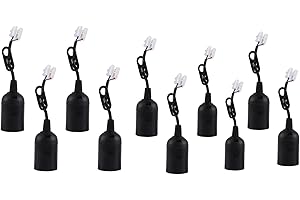 iguTrail 10 Stücke Fassung E27 Renovierfassung Lampenfassung Baustellenfassung E27+VDE-Spannungsprüfer, Baufassung mit Kabel,Schwarze Renovierfassung, Baustellenfassung