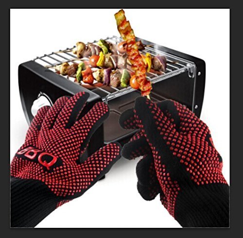 Ofenhandschuhe, Irady Premium Qualität Hitzebeständig Ofenhandschuhe Professionelle topfhandschuhe Grillhandschuhe Silikon Backhandschuhe zum Grillen, Kochen, Grillen-Eine Größe passt fast allen 1 Paar - 4
