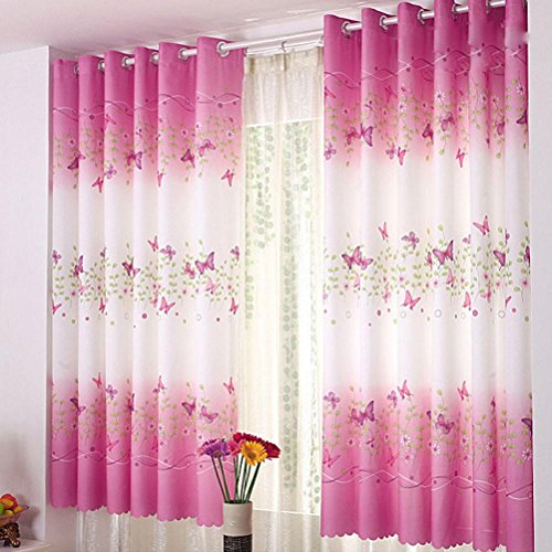 Ouneed Fashion Butterfly Calico Finished Product Cloth Window Screens Curtain