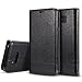 Produktbild Samsung Galaxy S8 PU Leder Handyhülle Ledertasche Moonmini® Folio Wallet Case Flipcase Schale Tasche Booklet Klapphülle Geldbörse mit Standfunktion, Card-Steckplatz Stoßfest Anti-Rutsch Luxuriös Handyhülle für Samsung Galaxy S82017-Schwarz