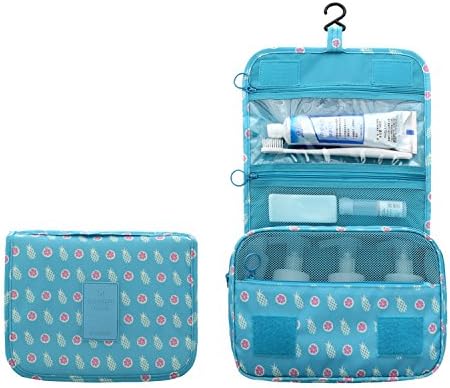 ElifeAcc Unisex Hanging Travel Toiletry Bag（Blue Pineapple）