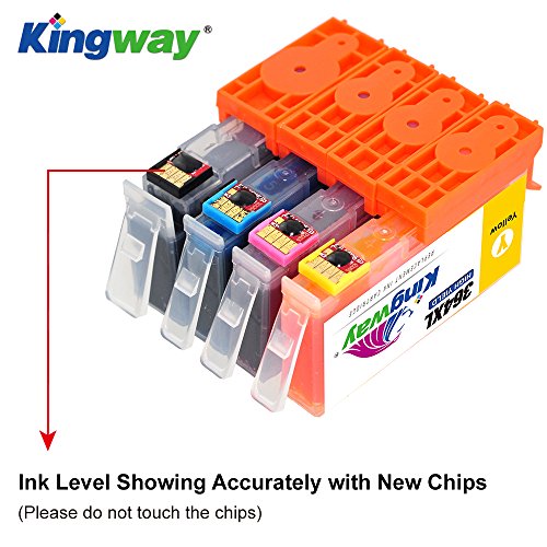 Kingway - Cartuchos de tinta de recambio 364 XL para HP 364 y 364XL negro  cian  magenta y amarillo  Compatibles con impresoras HP Photosmart 5510 5511 5512 5514 5515 5520 5522 5524 5525 6510 6520 6512 6515 7510 7520 7515 B8550 B8558 B110c B010a C5324 C5380 C5370 C5383 C5388 C6324 C6380 D5460 D7560 C310a C410a B209a B210a  HP Deskjet 3520 3070A  HP Officejet 4620 4622 series  color 4 Black 2 Cyan 2 Magenta 2 Yellow 10 unidades