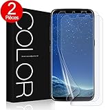 G-Color Galaxy S8 Protection écran [2 Pièces],[Sans Erreur,Sans Bulle][Coque Compatible][Couverture Parfaite] [Liquide Installation], Souple TPU film Protection écran pour Samsung Galaxy S8