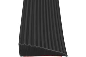 IGTOPS Türschwellenrampe, Schwellenrampe Selbstklebend, Rollstuhlrampe, rutschfeste Oberfläche, Gummirampe Auffahrrampe für Rollstuhl, Rollator oder e Scooter (Schwarz, 5.5 x 1.6 x 100cm)