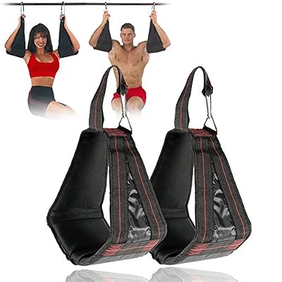 Ming Sangle de Suspension Abdominaux 1 Paire Traction Suspension Ceinture avec Mousquetons en Métal Sling Abdominale Strap AB pour Gym Musculation Entraînement