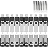 20Pack 4GB Memory Stick USB 2.0 Thumb Flash Drives - Data Storage Swivel Cap Design - Black