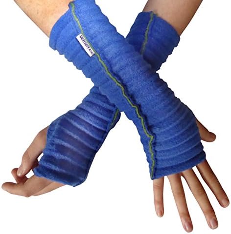 Twisty Wristee®, fingerless gloves &amp; wrist warmers (Royal Blue/moss)