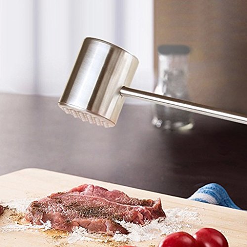 MagiDeal Edelstahl Küche Fleischklopfer Schnitzelklopfer Silber - 5