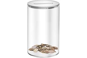 NWVUOP Mini Klare Acryl Spardose zum Öffnen 7×7×11.5cm Transparent Spardose Sparschwein für Erwachsene Kinder