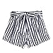 Produktbild UFACE Damen Frauen Striped Shorts Frauen Sommer Streifen Lose Hot Pants Lady Sommer Strand Shorts HosenBlau,L/(38))