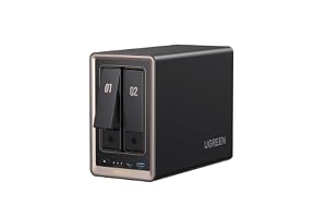 UGREEN NASync DXP2800 GT 2-bays NAS-lagring, 10GbE LAN, AMD Ryzen Embedded R2514 CPU, 8 GB RAM, Dubbla M.2 NVMe, 4K HDMI, Övervakningscentral, Molnsäkerhetskopiering, Stöd för Docker(Utan diskar)