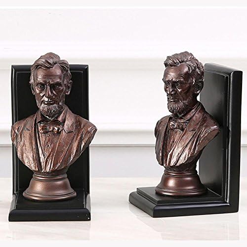 Set of 2 Bookends Resin Statue Style Crafts, Book Ends for Office or Study Room Home Shelf Decorative