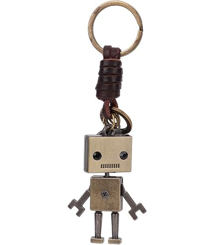 ARFUKA Portachiavi Con Ciondolo Robot In Metallo Ghiacciato E Strass – Regalo Uomo Donna, Idea Compleanno O Natale, Argento