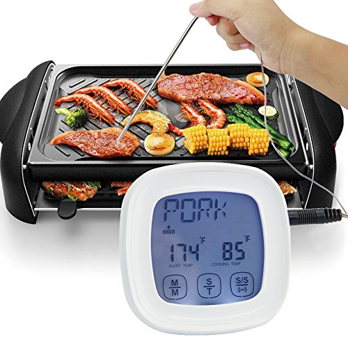 Zilong Bratenthermometer / Ofenthermometer / Grillthermometer / Digitales Thermometer mit Touchscreen Display, Temperaturfühler, Digital Zeitmesser voreingestelltes Thermometer, Perfekt zu Kochen, Grillen/BBQ, Backofen, Mikrowellenofen, Ideal für Geflügel, Steak, Fisch, Nahrungen usw - 3
