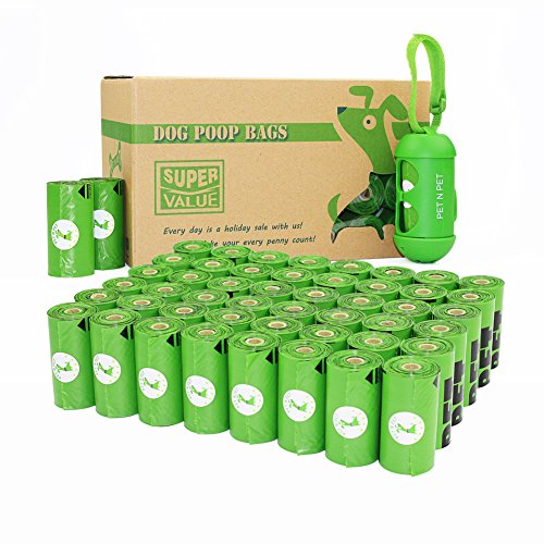 Pet N Pet - Sacchetti biodegradabili per i bisogni del cane, confezione da 48 rotoli/720 sacchetti con dispenser, inodori, a prova di perdite, facili da staccare