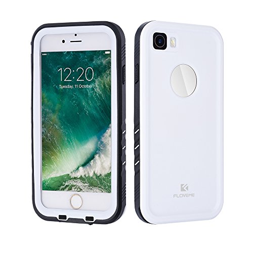 FLOVEME Funda Impermeable para iPhone 7 Plus Certificado IP68 Resistente al Polvo  Lluvia  Nieve y Aceite  Ideal para Esquiar  Nadar  Pescar  Lavar y Cocinar - Blanco