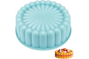 EXIN DEHCEN Moule Gateau Silicone, 20cm Moule Gateau Rond, Moules à Gâteaux, Moule Silicone Rond, Moule Silicone Gateau Moules à Tarte à Gâteau Rond Réutilisables, pour Cheesecake, Brownie, Chocolat