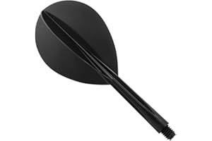 DARTS CORNER Condor integrado vuelo y tallo – cero estrés – en tamaño mediano negro lágrima – 1 Set (3)