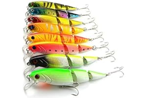 LENPABY 8 pcs Multi articulé Minnow leurre de pêche leurre Dur appâts Swimbait pour Bass & Trout 10.5 cm /4.13"/14g