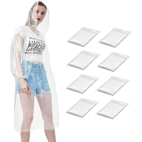 5 Pcs Imperméable Jetable Costume De Pluie Ponchos Imperméables Adultes