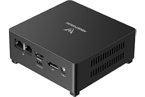 MINIS FORUM UN100D Mini PC, procesador Intel N100 4 núcleos/4 Hilos hasta 3,4 GHz, 16 GB LPDDR5/256 GB PCIe3.0 SSD Mini Ordenador, Intel UHD Graphics, HDMI/DisplayPort/USB-C, RJ45 2.5G×2, USB3.2 × 3