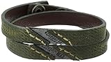 DIESEL Herren Armband, Echt Leder, Knopfverschluss, A-LINE ROAR BRACELET - Olive