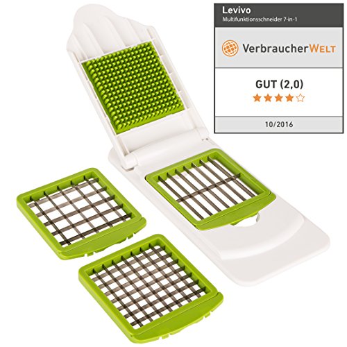 Levivo 7-in-1 Multifunktionsschneider für Obst und Gemüse, weiß / grün - 2