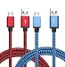 Produktbild Micro USB Kabel Nylon, BeneStellar [ Rot & Blau 0,9m* 2 ] 2,4A [ USB Schnellladekabel ] High Speed Micro USB datenkabel und ladekabel für Samsung Galaxy S6 / S7 / S7 Edge, Kindle, PS4 Controller, Huawei, HTC, Sony, Nexus, Android Smartphones und mehr