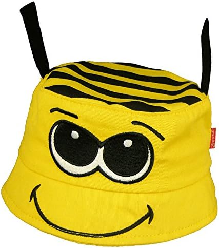 Hey Hey Twenty - Kids Cotton Sun Hat, Colour: Bee, Size: 54cm (Approx Age 5 - 8 Years)