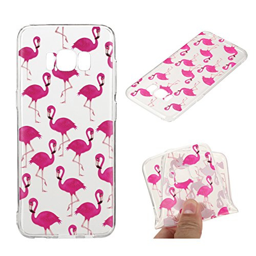 LUSHENG Galaxy S8 Funda  Ultra Delgada Duradera TPU Silicona Caso para Samsung Galaxy S8 2017 5 8  Puro Aqua Pintura Shock Absorci  n Protecci  n Cover Flamenco
