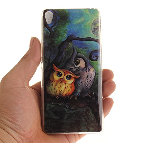 Sony XA Hülle, Xperia XA Hülle Case, Cozy Hut Sony Xperia XA Hülle TPU Case Schutzhülle Silikon Crystal Clear Case Sony Xperia XA (5 Zoll) Hülle Case Cover Ultra-Transparente Flexible TPU Bumper Handy Tasche Case Cover Etui Hülle mit Anti-Rutsch Kratzfest – Malerei Owl - 3