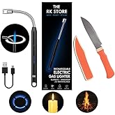 Electric Rechargeable Gas Lighter for Kitchen with Free Knife | Plasma Arc USB Lighter for Gas Stove, Kitchen, Pooja, Candle,