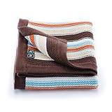 Babydecke / Erstlingsdecke / Kuscheldecke / Strickdecke, 95 x 80 cm, gestreift, 100% Baumwolle, in Beige / Braun von ABC Design