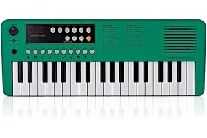 GEAR4MUSIC VISIONKEY-1 Mini Piano Numérique Enfant et Débutant Clavier Piano Electrique 37 Touches USB-C - Green