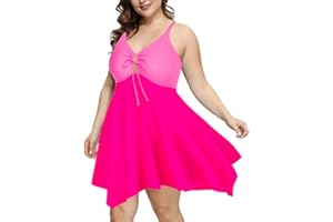 Hanna Nikole Damski dwuczęściowy kostium kąpielowy, wyszczuplający brzuch, tankini, z ramiączkami spaghetti, sukienka kąpielowa z szortami chłopięcymi