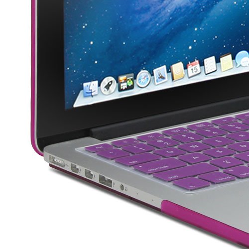 GMYLE Dunkel Lila 4 in 1 Hülle Tasche für Macbook Pro Retina 13 Zoll mit Retina Display – Weicher Transportbeutel – Tastatur-Abdeckung (US Layout) – Schutzfolie für den Bildschirm (nicht für MacBook Pro 13) - 5
