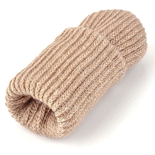 Mogoko 4 x Stuhlbeinsocke Möbel Socken Wollsocken Hocker Fessel Tabellen Cotton Caps Anti-Rutsch Fußboden Schutz Stuhl Bein Floor Protector Nordischen Stil (Beige) - 2