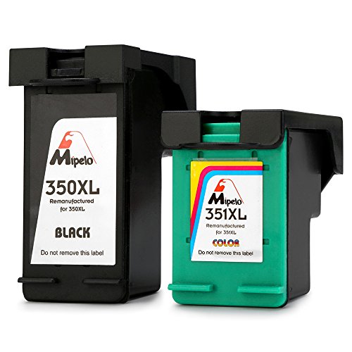 Mipelo Remanufacturado HP 350XL 351XL Cartuchos de tinta  1 Negro  1 Tricolor  Compatible con Impresora HP Officejet J6410 J6415 J5780  HP Photosmart C4280 C4340 C4380  HP Deskjet D4260 D4360