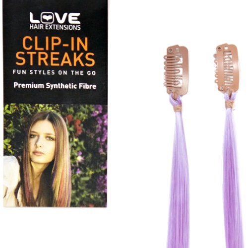 Love Hair Extensions Twin Pack Clip-In Streaks Lilac