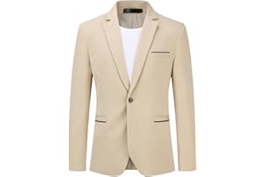 YOUTHUP Giacca da Uomo Slim Fit Blazer 1 Bottone Monopetto Formale Business Suit