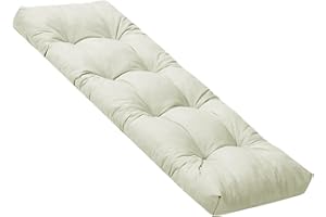 ELYSYSRL Bench Cushion Indoor Linen 120x40 90 x 35 150 x 40 100x40cm Rectangle Bench Seat Pad for Bay Window Entryway Thick Chair Cushions with Non-Slip Backing(Beige,90x30cm x8cm Thick)