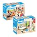 Produktbild PLAYMOBIL Modernes Wohnhaus Möbelset: 9267 Wohnzimmer + 9271 Schlafzimmer