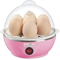 Simxen Egg Boiler Electric Automatic Off 7 Egg Poacher for Steaming, Cooking Also Boiling and Frying, Multi Colour