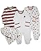 The Essential One - 3 Pack Baby Unisex Bright Sleepsuits Babygrows- Red - Newborn - ESS131