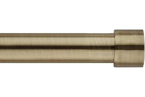 BOOM JOG 16/19mm Diameter 70-120cm Extendable Curtain Pole Set with End Cap Finials. (ANTIQUE BRASS). Includes Rods,Finials,Brackets,Fitting sets. 28-48" Single Adjustable Curtain Rod without Ring.