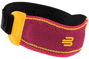 Bauerfeind 1 pas sportowy unisex na kolana, do noszenia po prawej i lewej stronie, do sportów z piłką, lekkoatletyka, odciążenie nacisku, pierścień silikonowy, M, różowy, 24 g