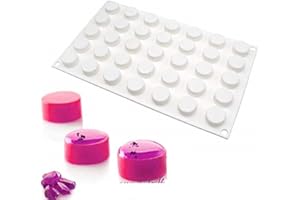 XIAOSHENLU 3D Moule de Silicone, Moule de Gâteau Mousse pour Glace Chocolat Pâtisserie Dessert, 35 Trous Forme de droits ronds