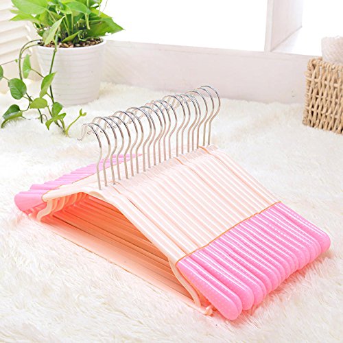 Preisvergleich Produktbild Packung mit 20 - Nahtlose Kleiderbügel Kunststoff Kleiderhaken Kleiderbügel Rutschfeste Kleidung hängt 41,5 * 19 cm, Rosa für Baby & Kleinkind Erwachsene Kleidung