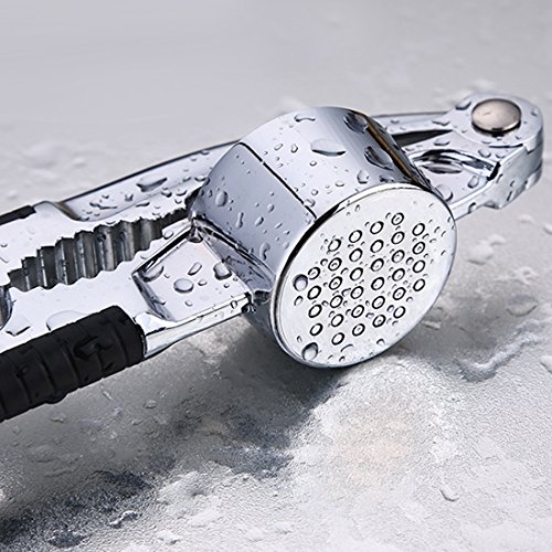 Chongsen Zink-Legierung Knoblauchpresse , Ingwer Crusher Küchengeräte Geschirr, Küchengeräte , Edelstahl (Black) - 7